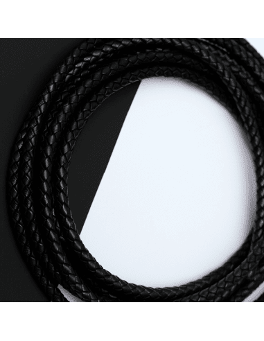 Плетеный кожаный шнур черный 5,5мм (арт. КШ9)