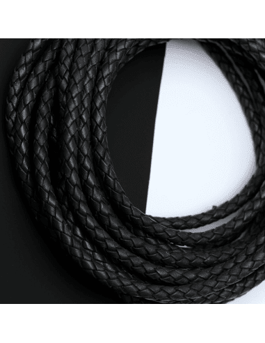 Плетеный кожаный шнур темно-серый 6мм (арт. КШ20)